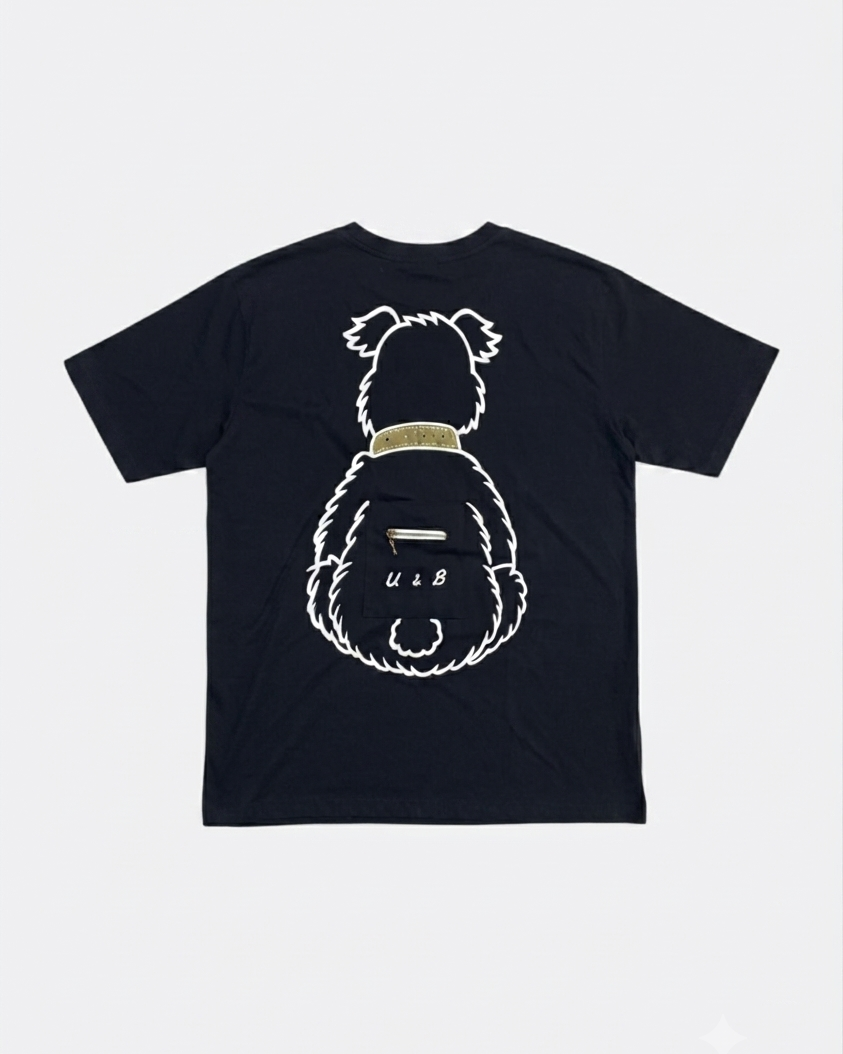 Leox Hub cute puppy graphic t-shirt featuring adorable dog portrait illustration print
