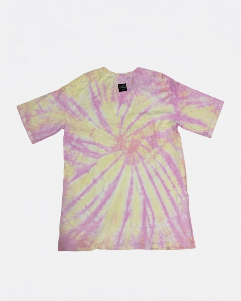 Leox Hub Ricca Ricca colorful tie-dye t-shirt featuring front graphic print and casual relaxed fit