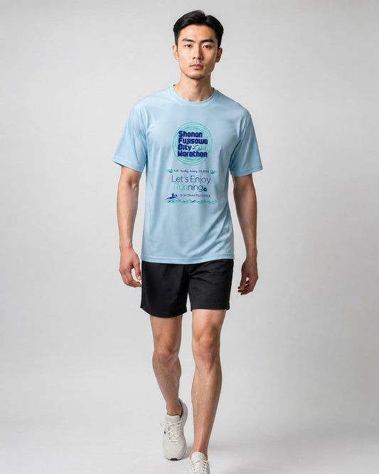 Leox Hub Shonan Fujisawa City Marathon event t-shirt featuring runner graphic