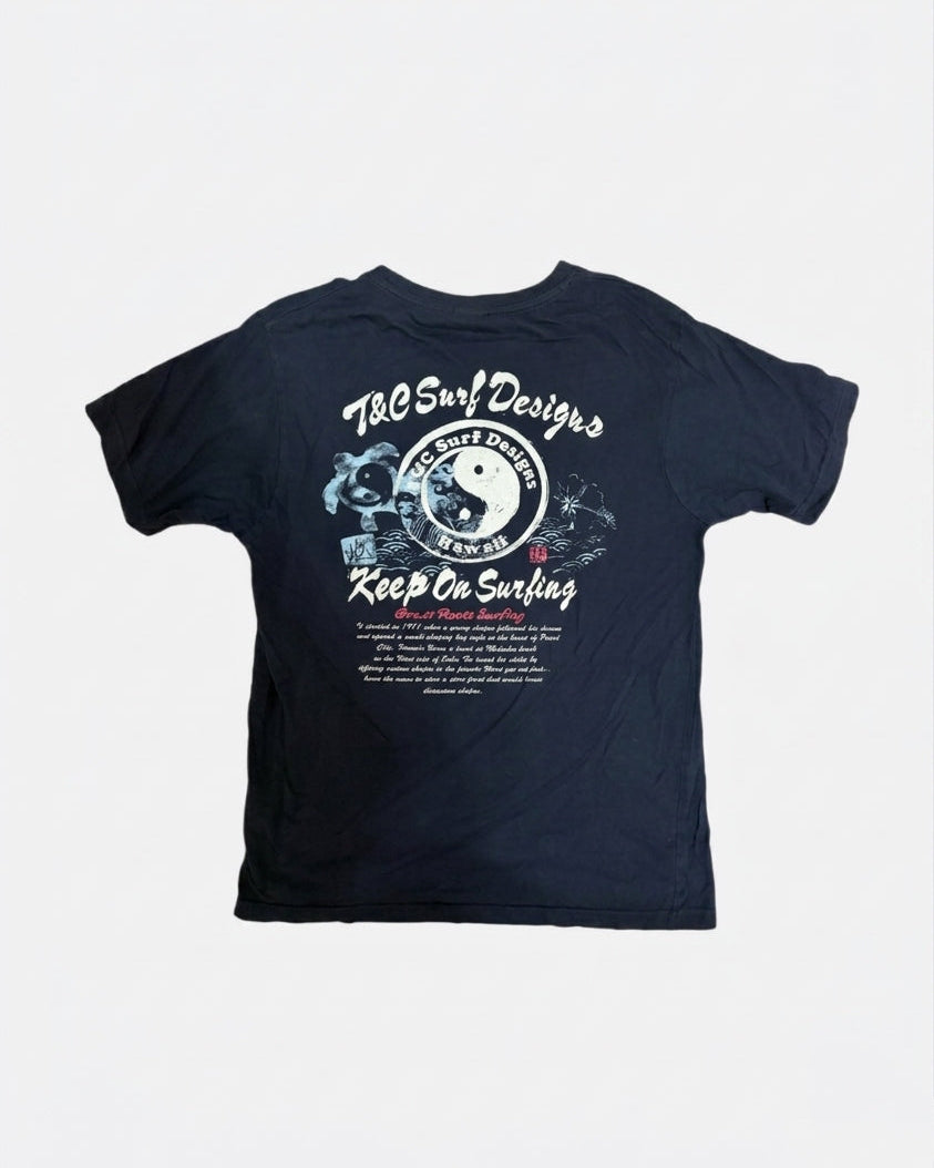 T&C Surf Designs Navy Graphic Tee Back View