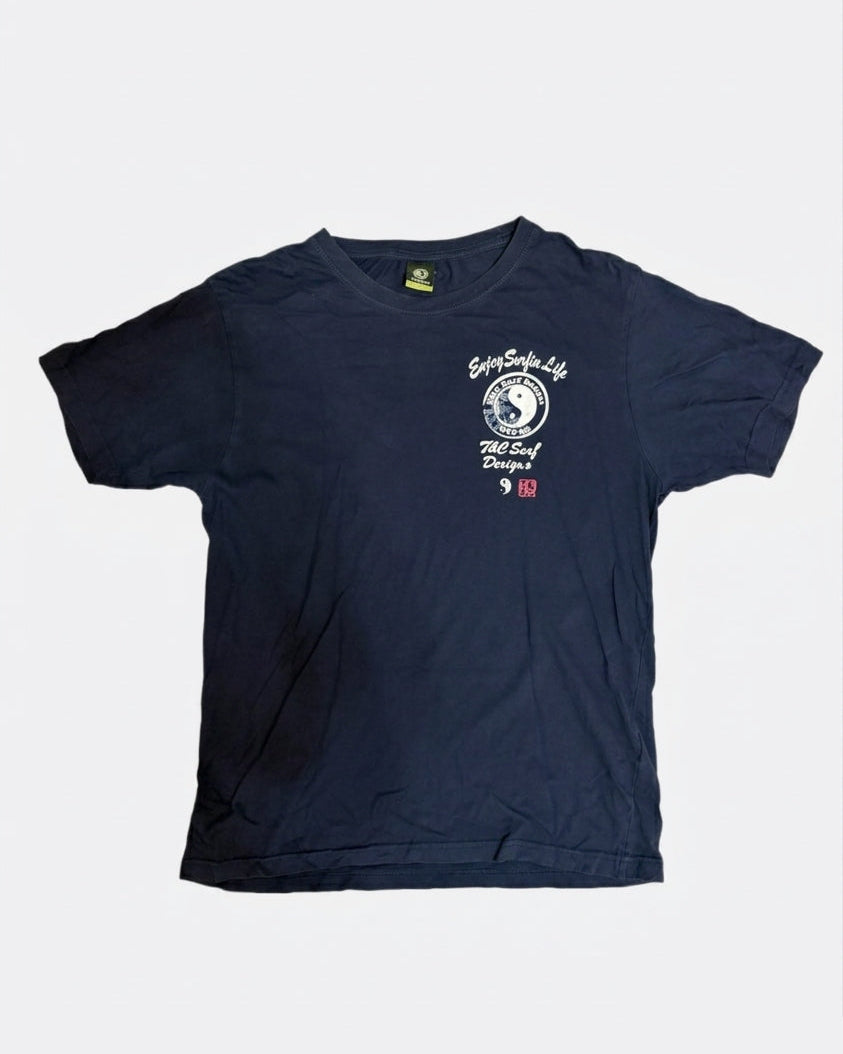 T&C Surf Designs Navy Graphic Tee Front View